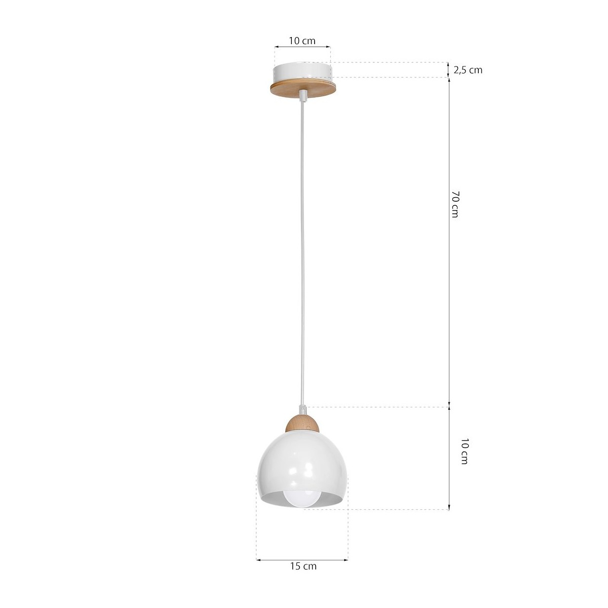 MiLagro Lampa wisząca Dama Biały 1xE27 MLP6440