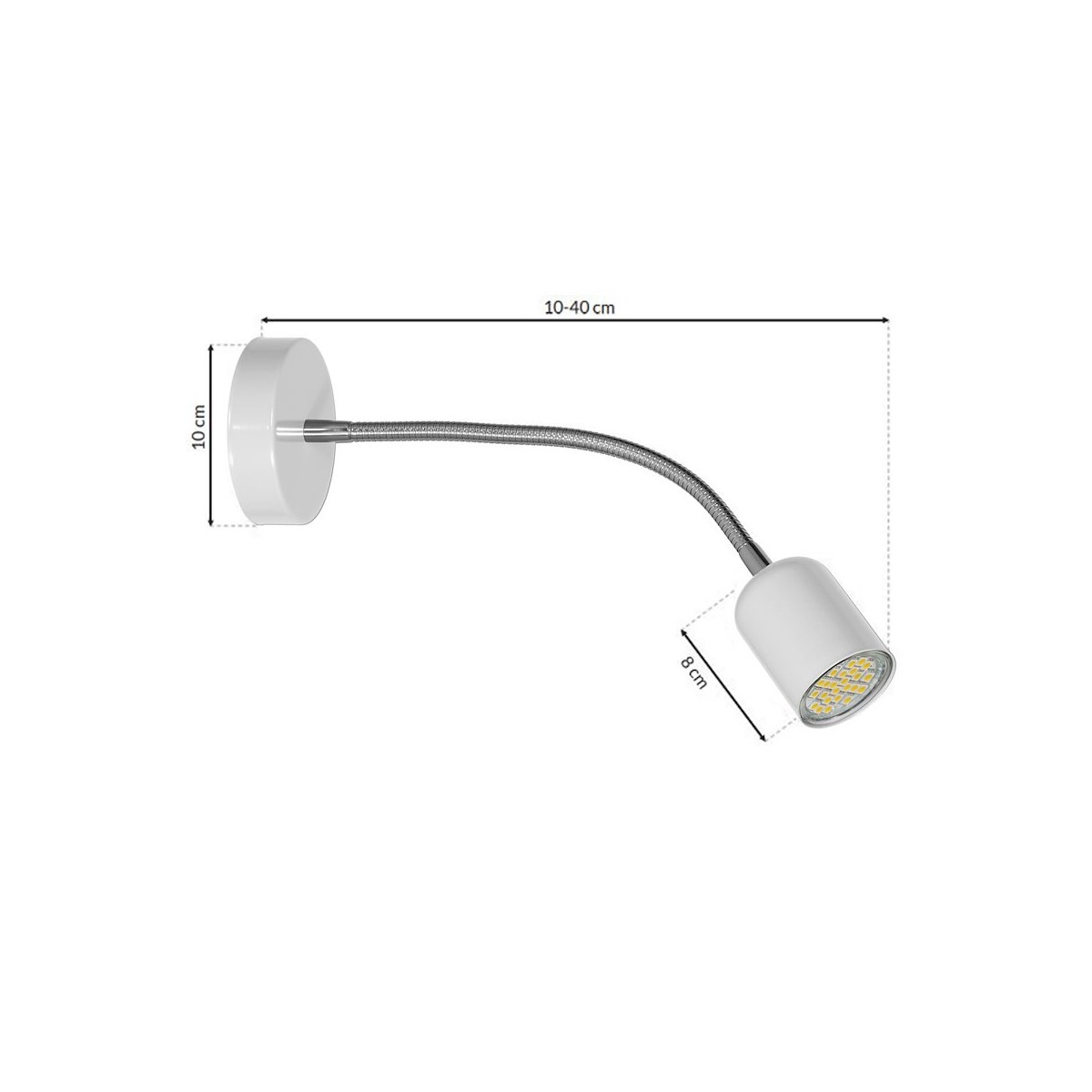 MiLagro Kinkiet Maxi 1xGU10 Biały MLP9639