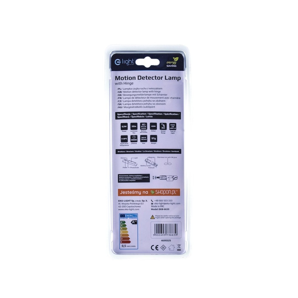 MiLagro EKB6639 lampka do szafki LED ekskluzywne oświetlenie