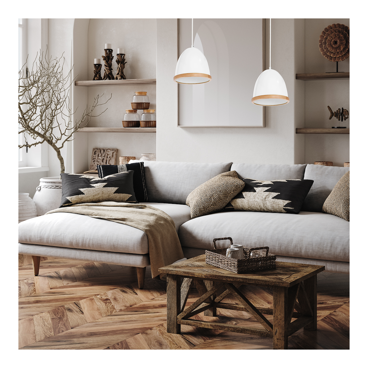 MiLagro Lampa wisząca Studio Biały 1xE27 MLP8849