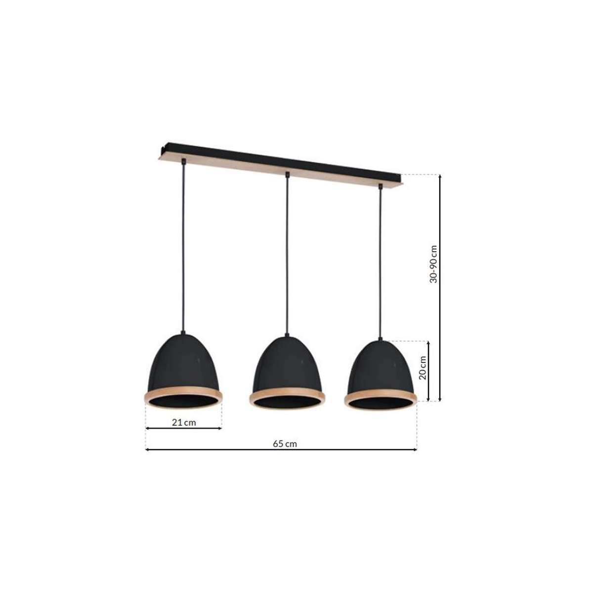 MiLagro Lampa wisząca STUDIO BLACK 3xE27 MLP8853