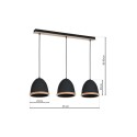 MiLagro Lampa wisząca STUDIO BLACK 3xE27 MLP8853
