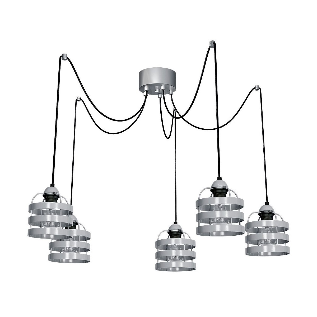 MiLagro Lampa wisząca LARS GREY 5xE27 MLP788