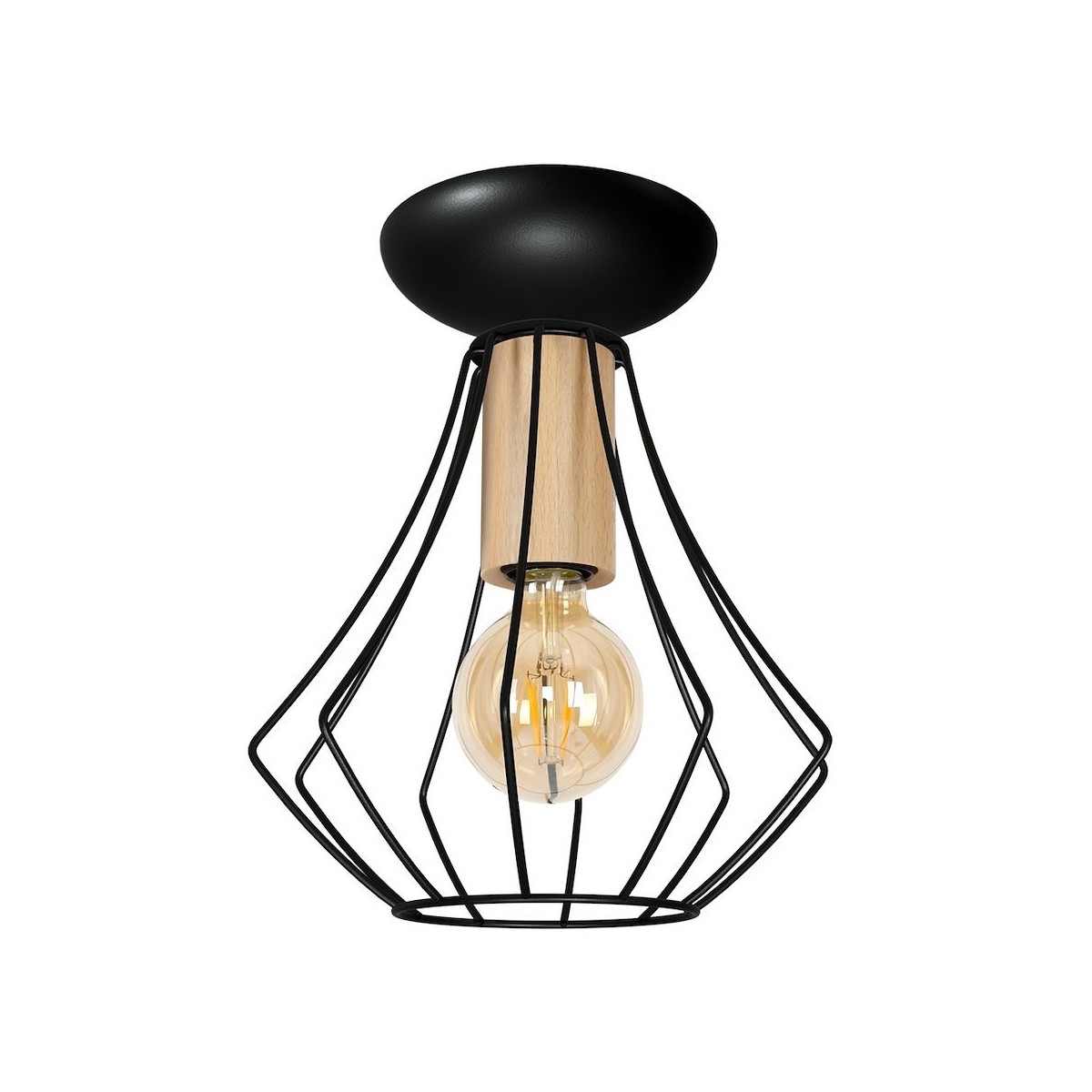 MiLagro Lampa sufitowa WILL BLACK 1xE27 MLP4189