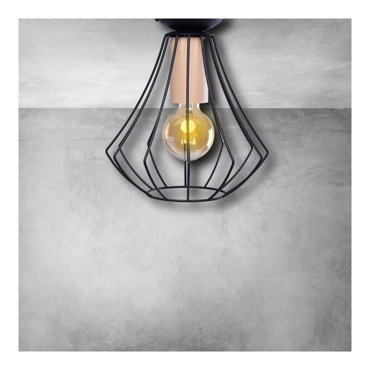 MiLagro Lampa sufitowa WILL BLACK 1xE27 MLP4189