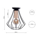 MiLagro Lampa sufitowa WILL BLACK 1xE27 MLP4189