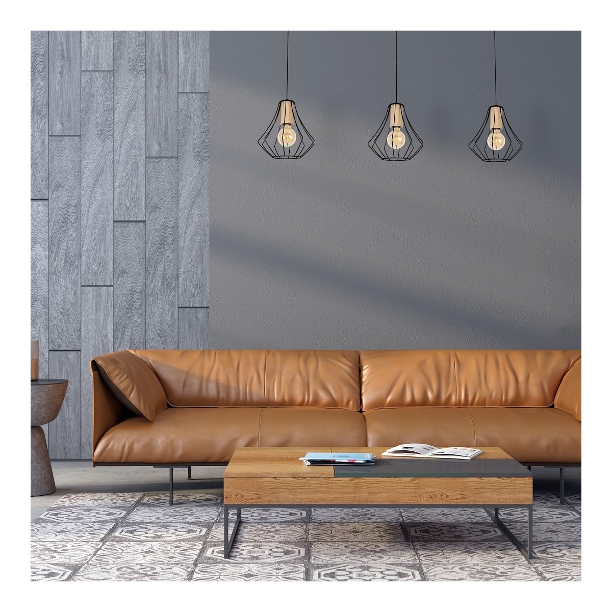 MiLagro Lampa wisząca WILL BLACK 3xE27 MLP4191