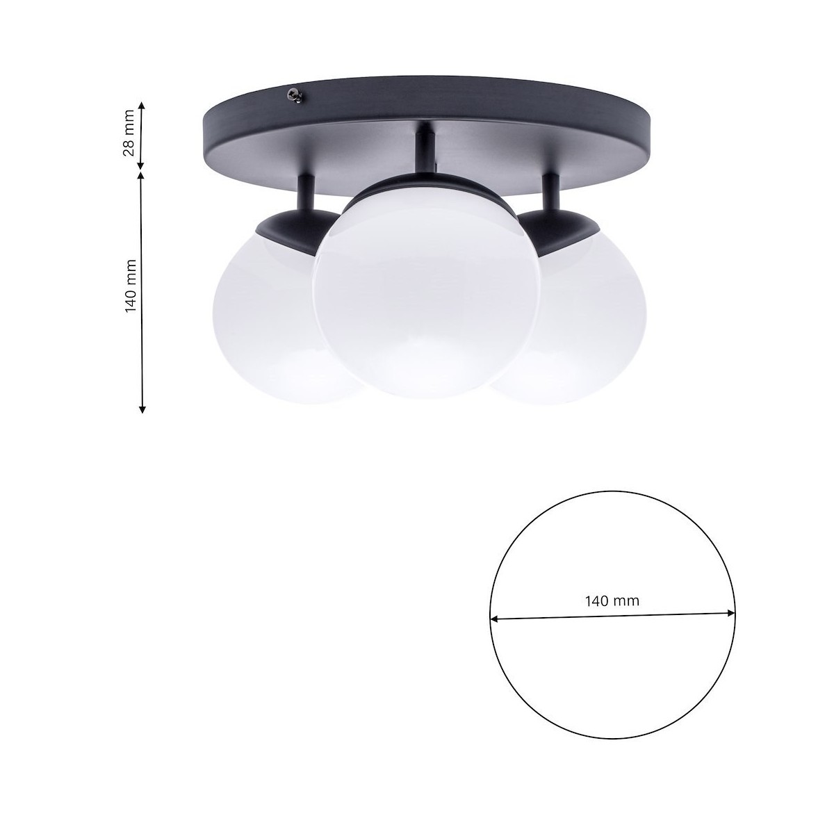 MiLagro SFERA BLACK MLP8858 nastrojowe światło