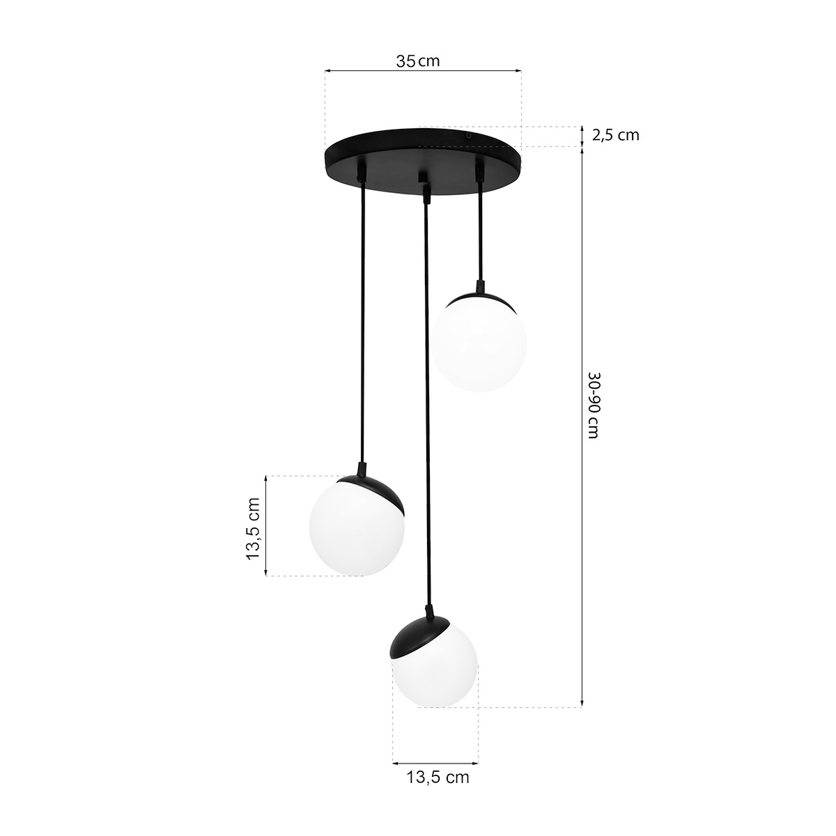 MiLagro SFERA BLACK MLP8868 światło podkreślające charakter wnętrza