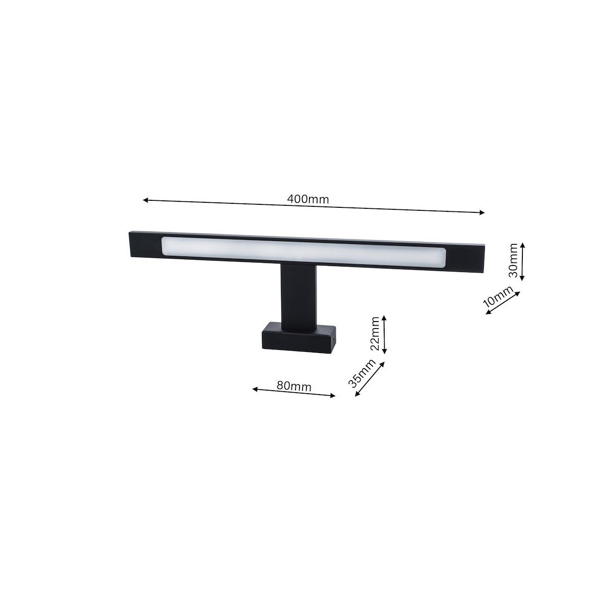 MiLagro Kinkiet SHINE BLACK 40cm 7W LED ML4379