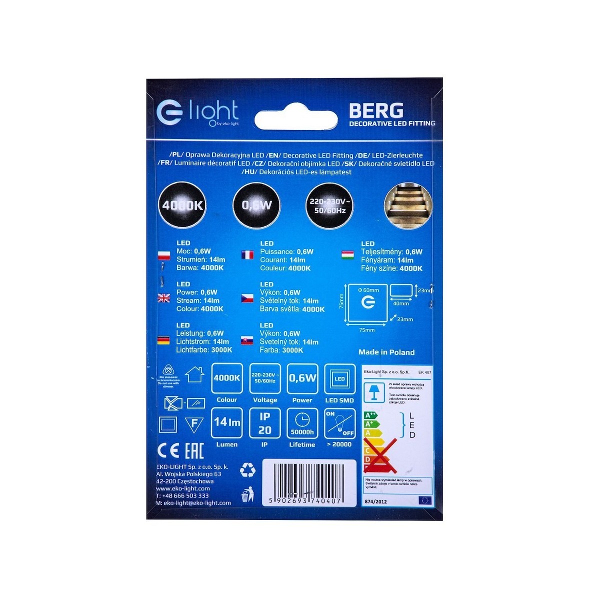MiLagro BERG Barwa Neutralna 4000K EKS0407