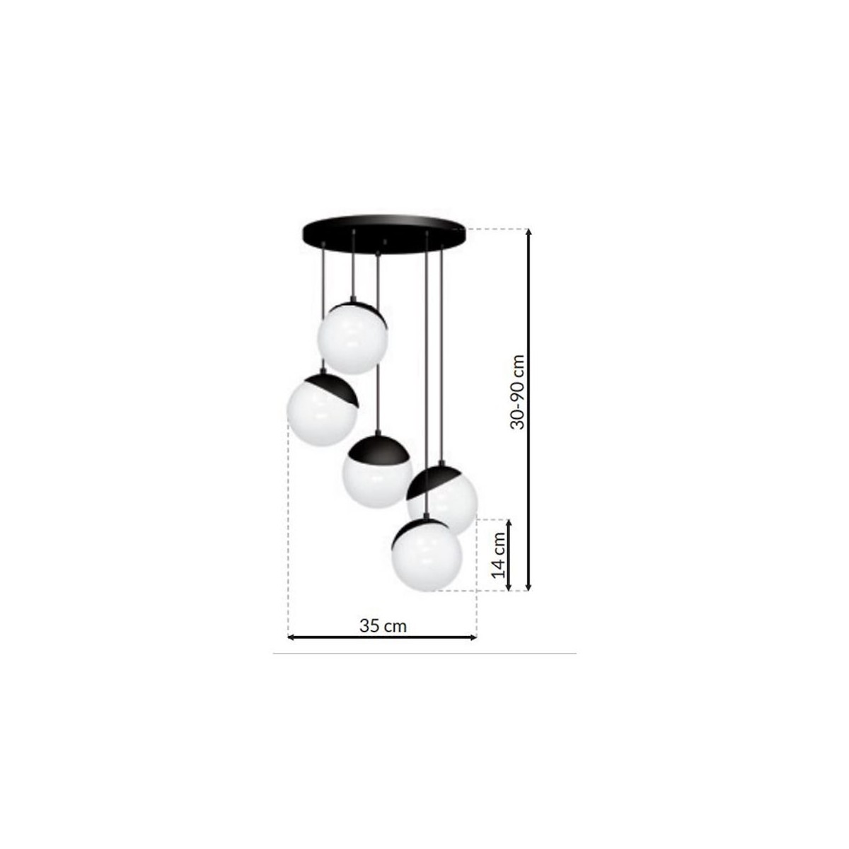 MiLagro SFERA BLACK MLP8869 nowoczesne lampy do wnętrz
