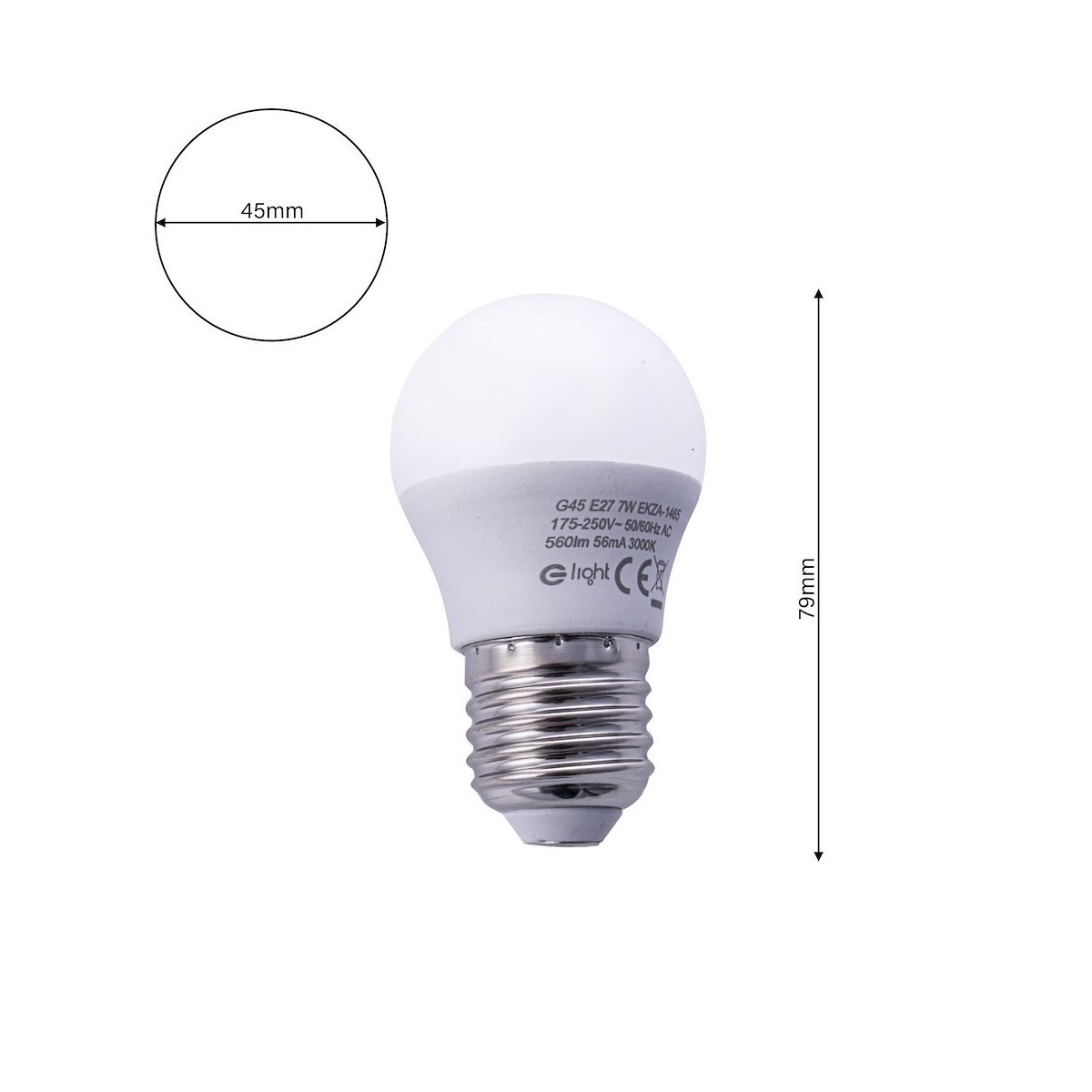 Żarówka LED E27 G45 7W Ciepła dekoracyjne oświetlenie