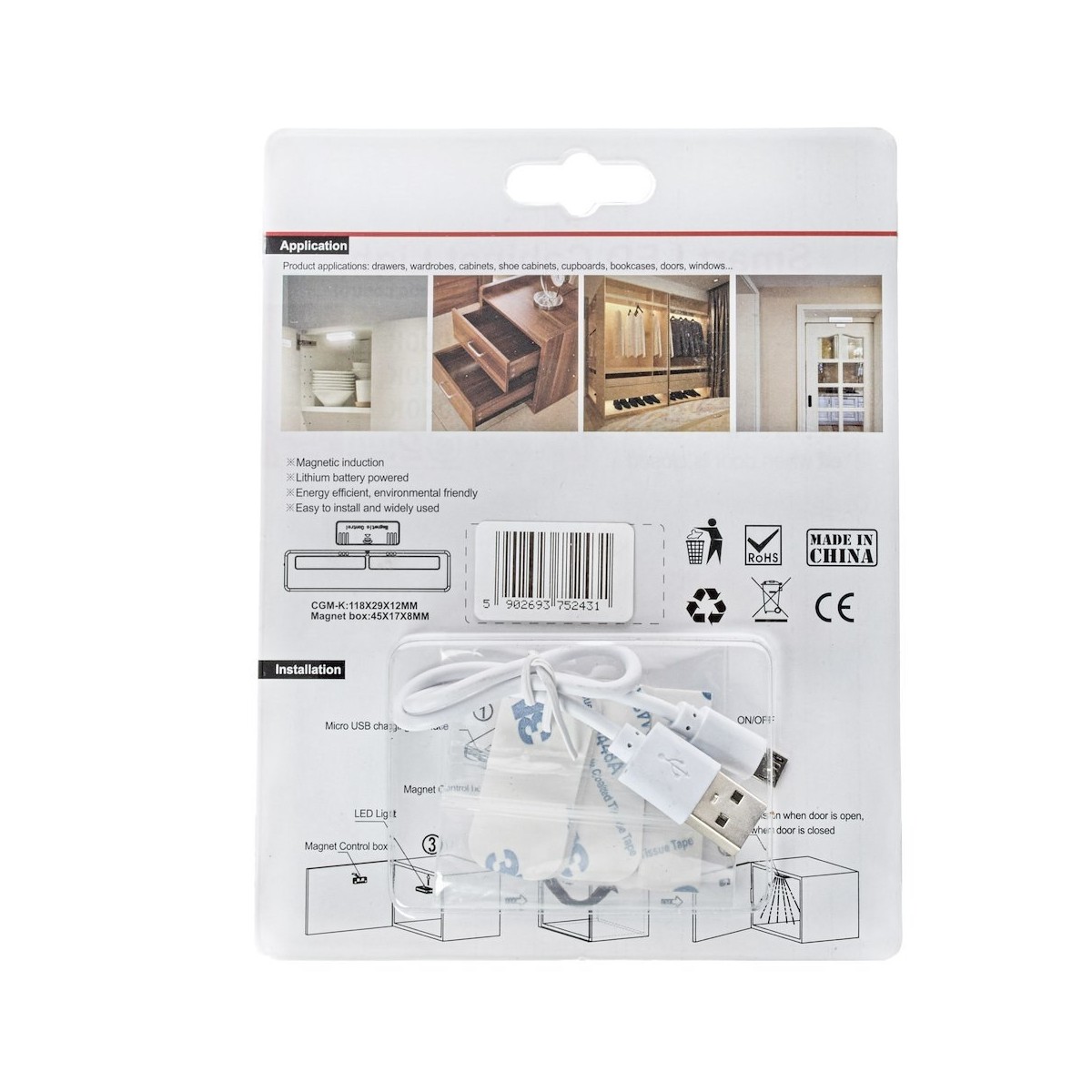 MiLagro Lampka Podszafkowa 0,8W 4000K MicroUSB EKPL2431