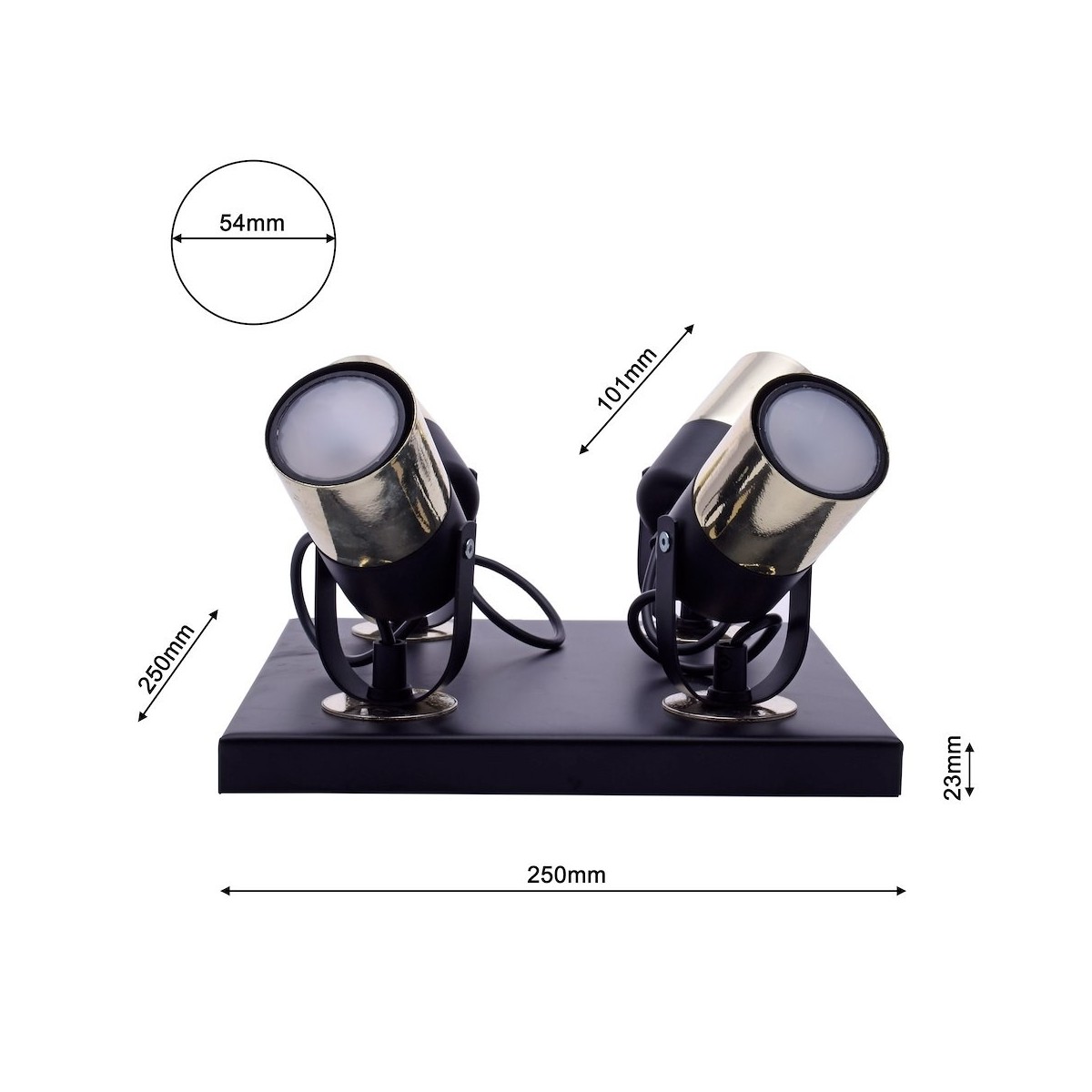MiLagro Lampa sufitowa WILSON BLACK 4xGU10 MLP4853