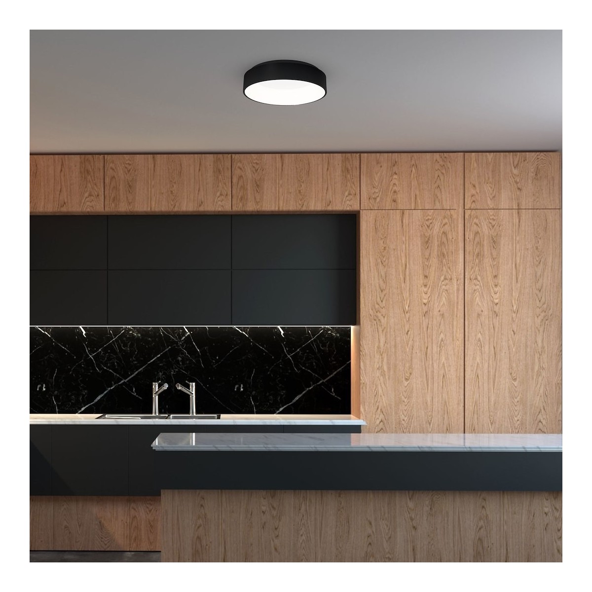 MiLagro Plafon OHIO BLACK 40W LED 3000K-4000K O450mm ML3832
