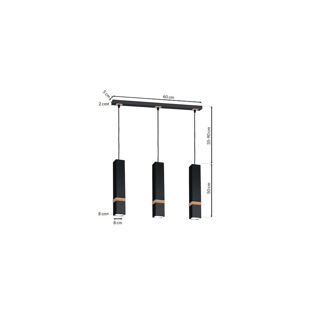 MiLagro Lampa wisząca VIDAR BLACK 3xGU10 MLP5404