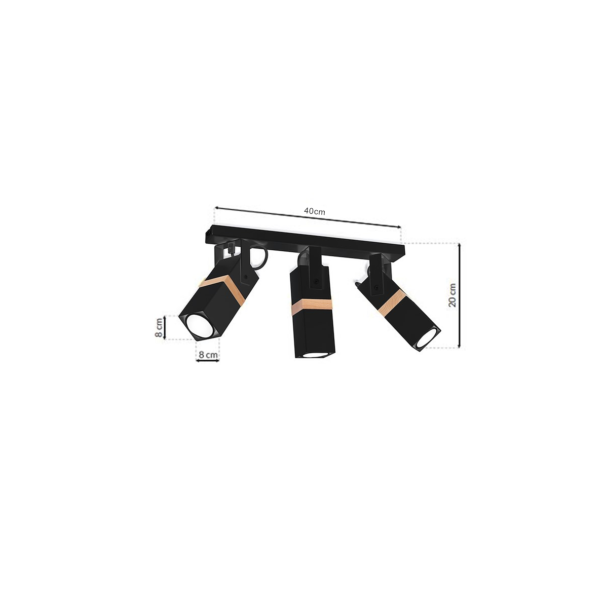 MiLagro Lampa sufitowa VIDAR BLACK 3xGU10 MLP5402