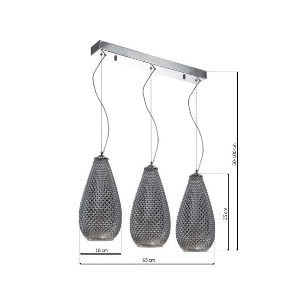 MiLagro Lampa wisząca PETRA 3xE27 ML5481