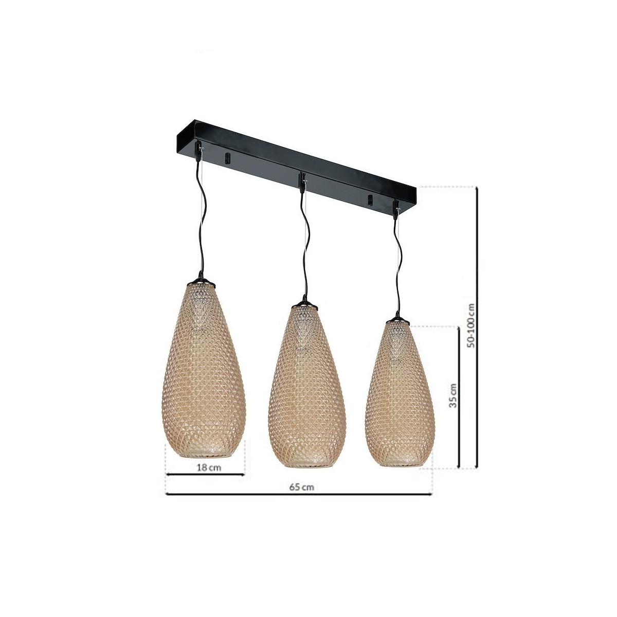 MiLagro Lampa wisząca PETRA 3xE27 ML5483