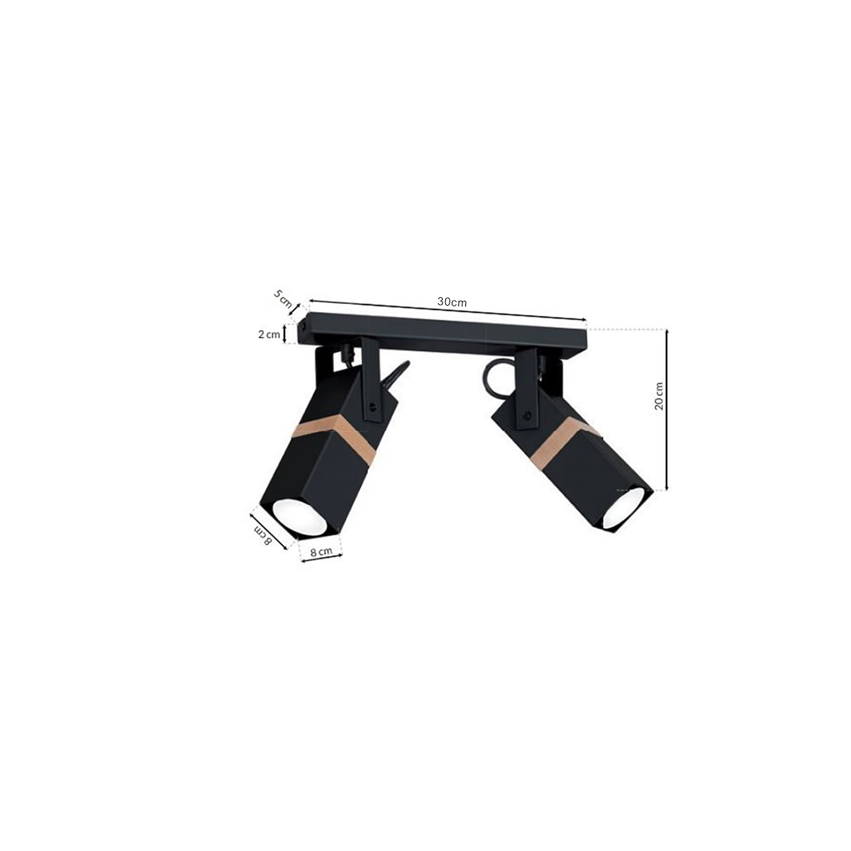 MiLagro Lampa sufitowa VIDAR BLACK 2xGU10 MLP5401