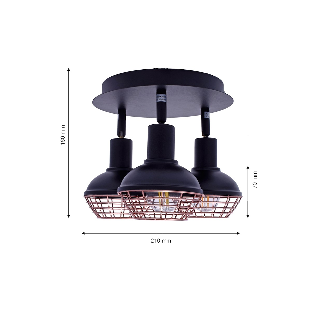 MiLagro ML4612 lampa loftowa 3xE14 nowoczesne lampy do wnętrz