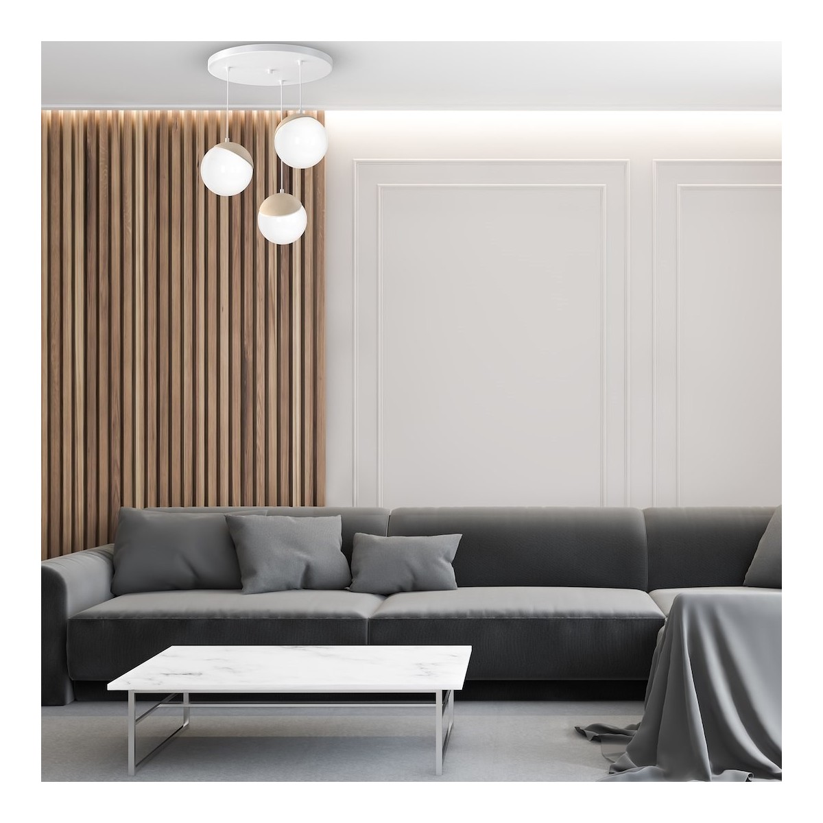 MiLagro Lampa wisząca SFERA WOOD 3xE14 MLP5425