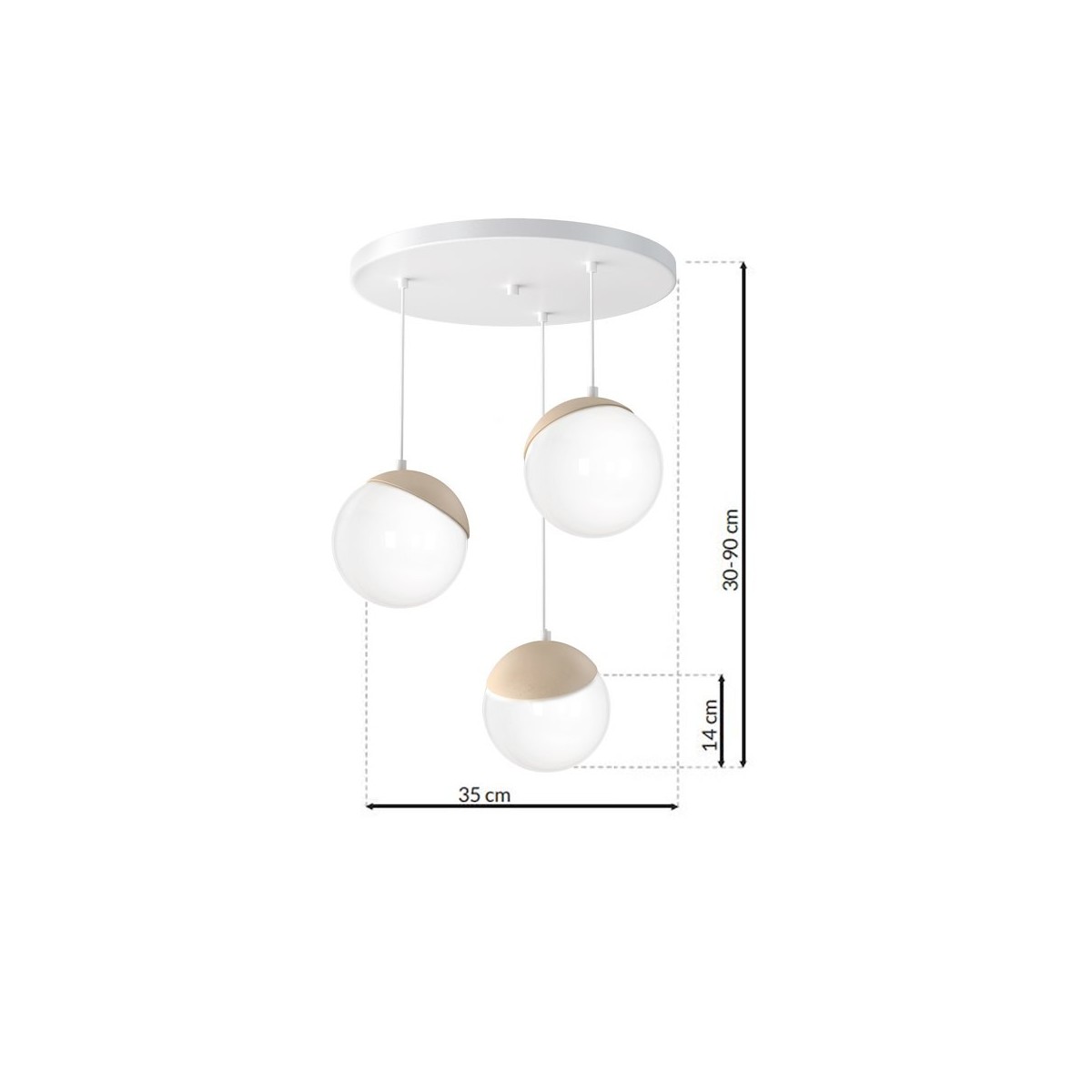 MiLagro Lampa wisząca SFERA WOOD 3xE14 MLP5425