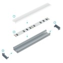 MiLagro PROFIL ALUMINIOWY SREBRNY TYP T 2m + KLOSZ MLECZNY EKPR5381
