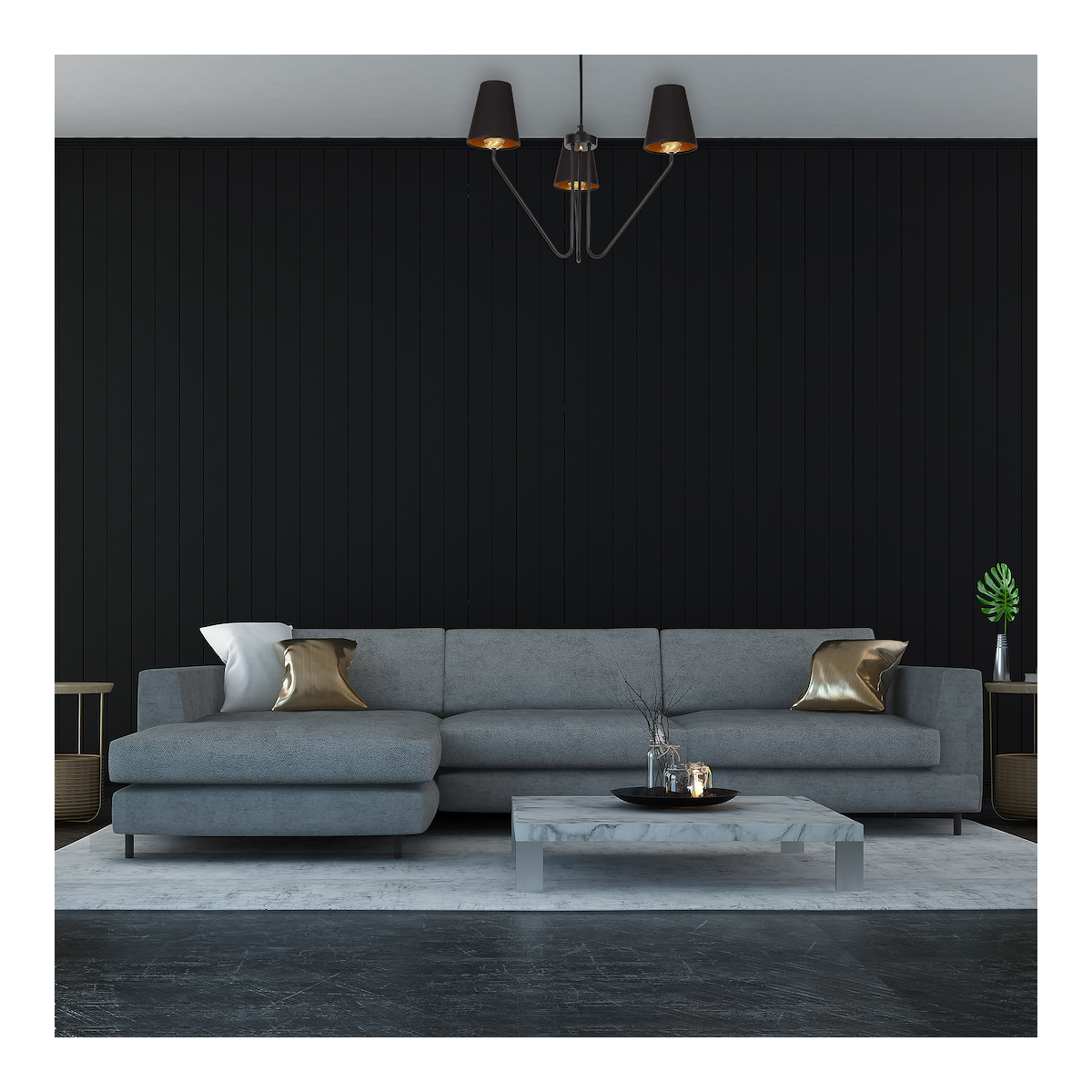 MiLagro Żyrandol VICTORIA BLACK 3xE27 MLP4912