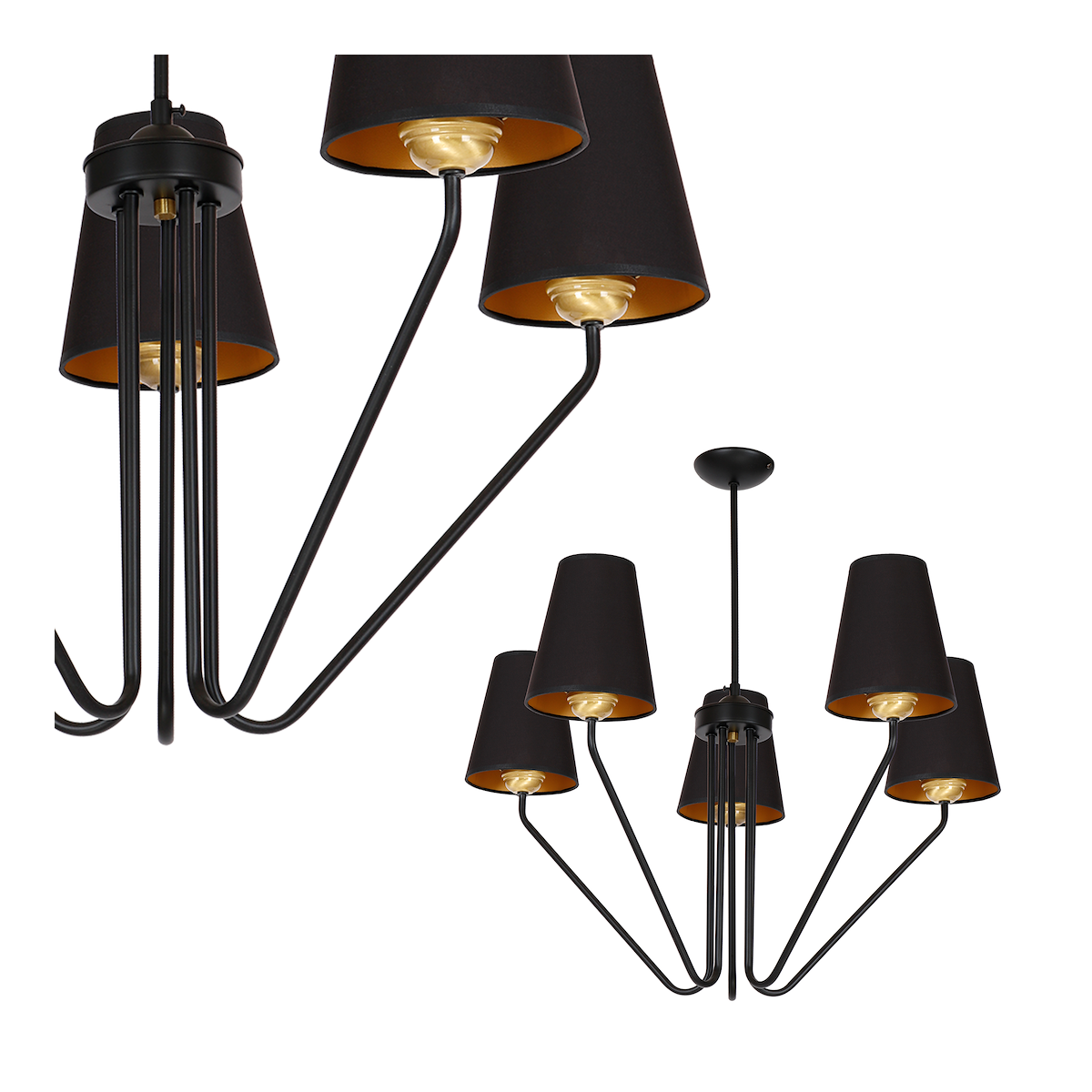 MiLagro Żyrandol VICTORIA BLACK 5xE27 MLP4913