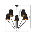 MiLagro Żyrandol VICTORIA BLACK 5xE27 MLP4913