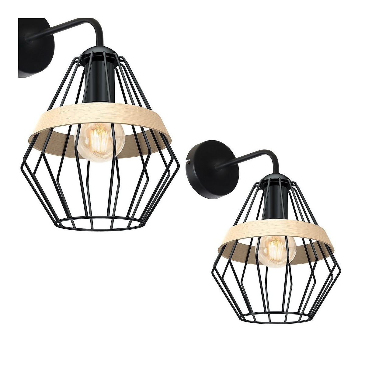 MiLagro Kinkiet CLIFF BLACK 1xE27 MLP5523