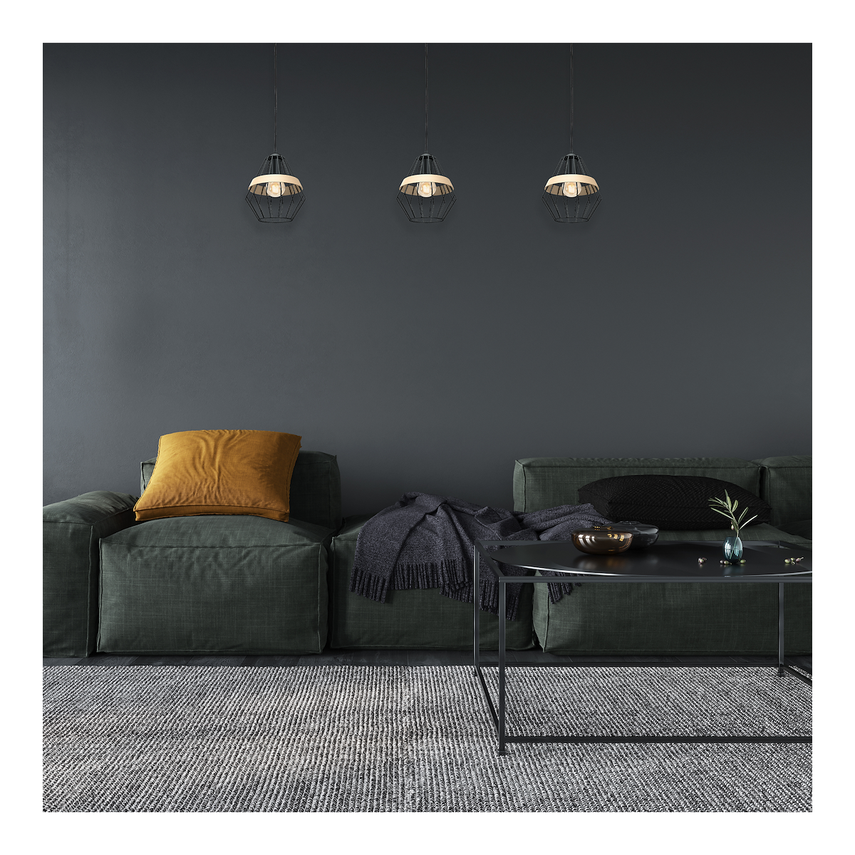 MiLagro Lampa wisząca CLIFF BLACK 1xE27 MLP5524