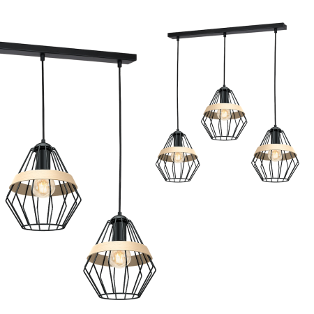 MiLagro CLIFF BLACK 3xE27 nowoczesne lampy do wnętrz