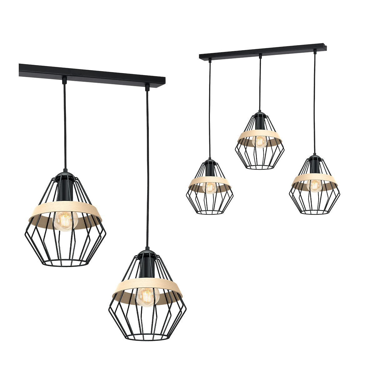MiLagro Lampa wisząca CLIFF BLACK 3xE27 MLP5525