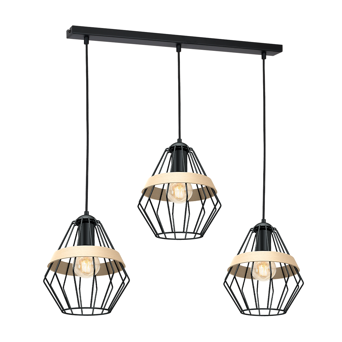 MiLagro Lampa wisząca CLIFF BLACK 3xE27 MLP5525