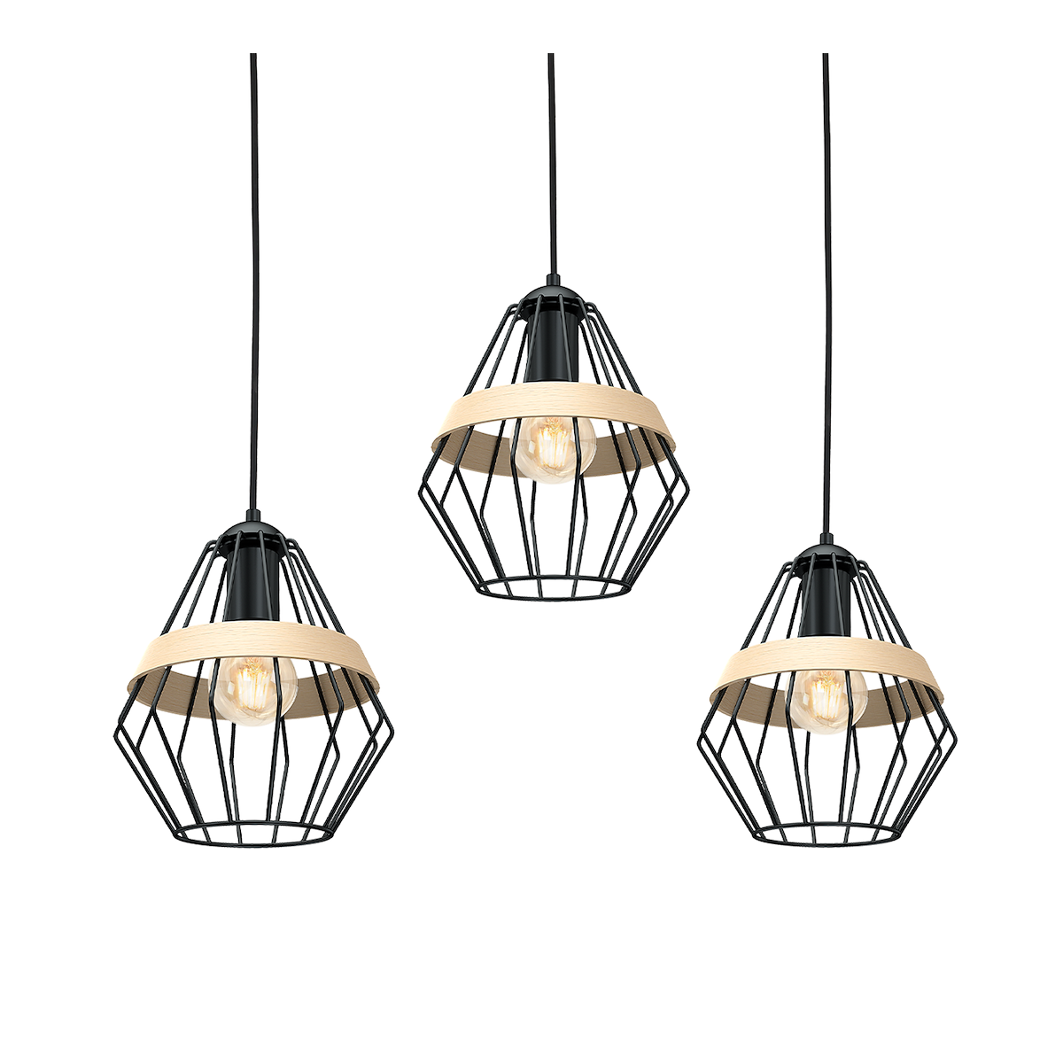 MiLagro Lampa wisząca CLIFF BLACK 3xE27 MLP5525