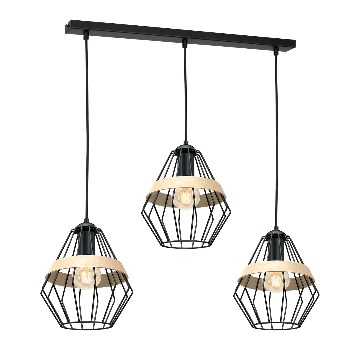 MiLagro Lampa wisząca CLIFF BLACK 3xE27 MLP5525