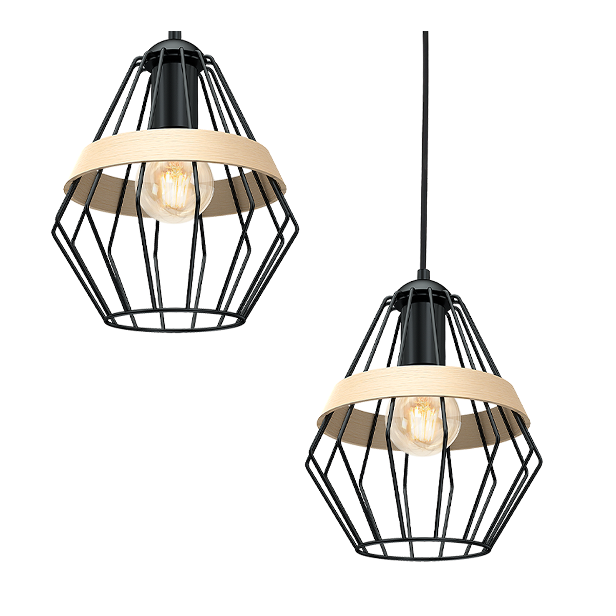 MiLagro CLIFF BLACK 3xE27 nowoczesne lampy do wnętrz