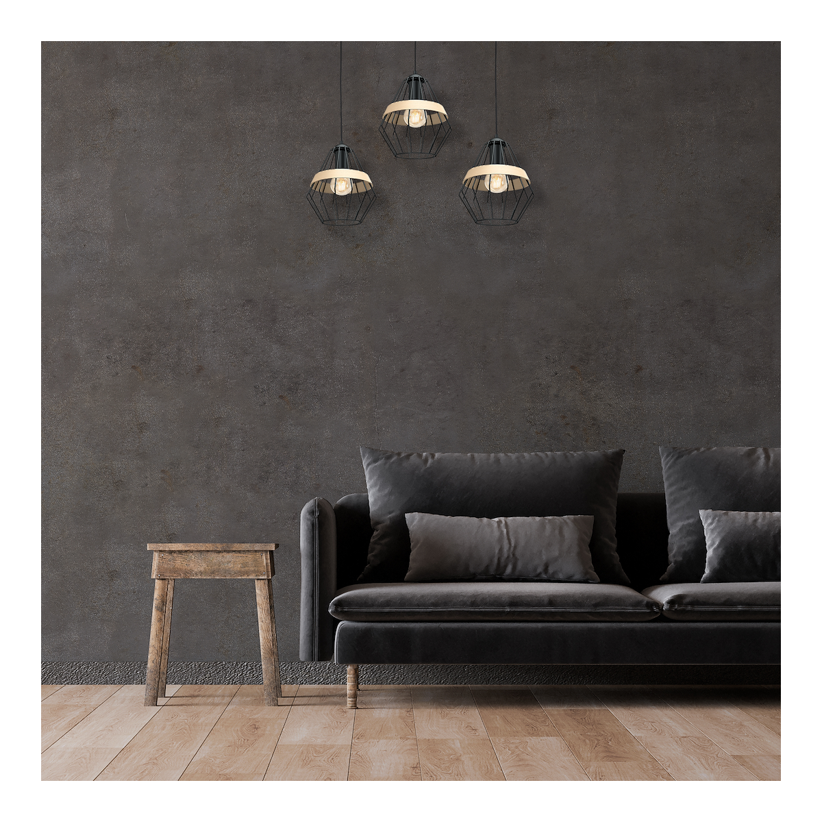 MiLagro Lampa wisząca CLIFF BLACK 3xE27 MLP5525