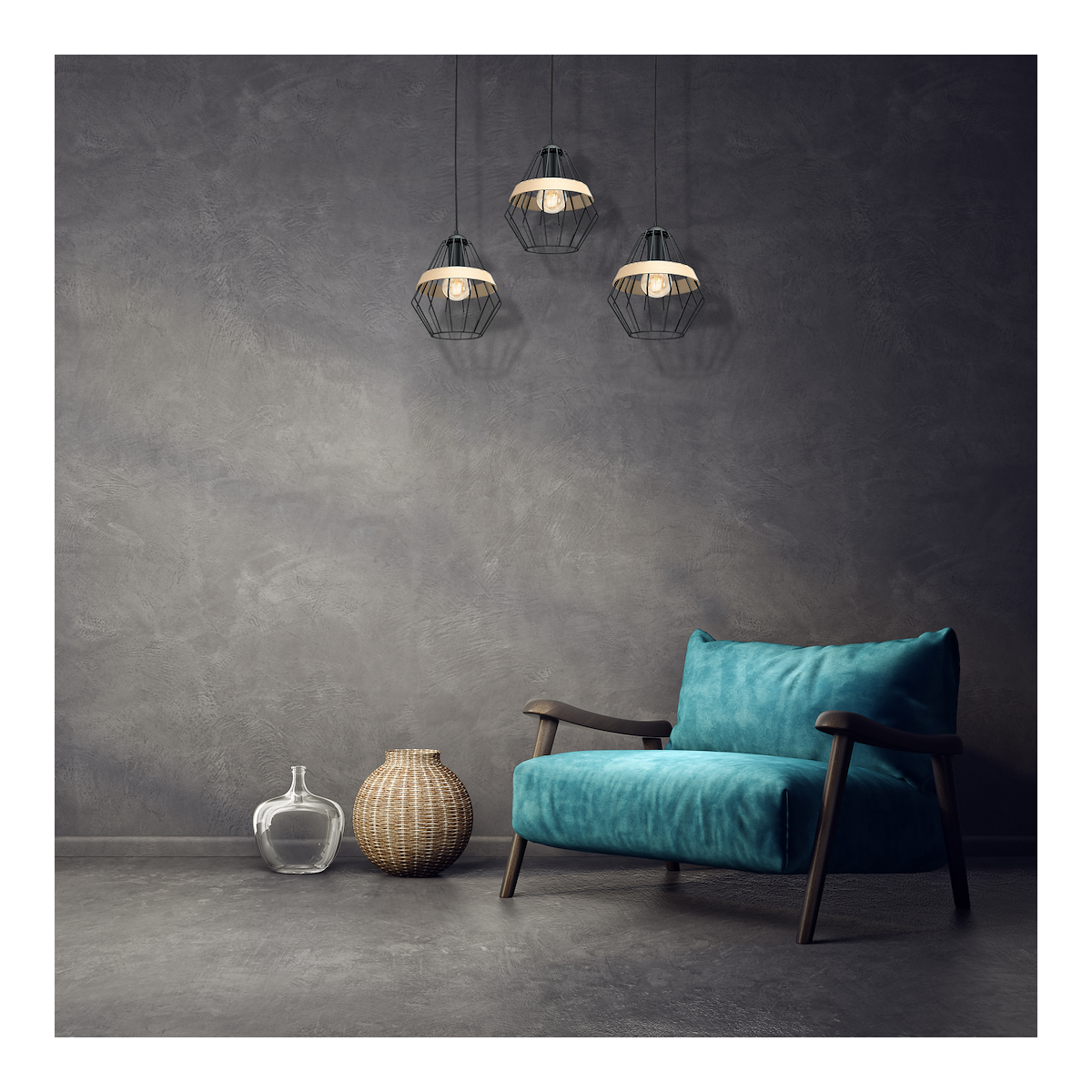 MiLagro Lampa wisząca CLIFF BLACK 3xE27 MLP5525