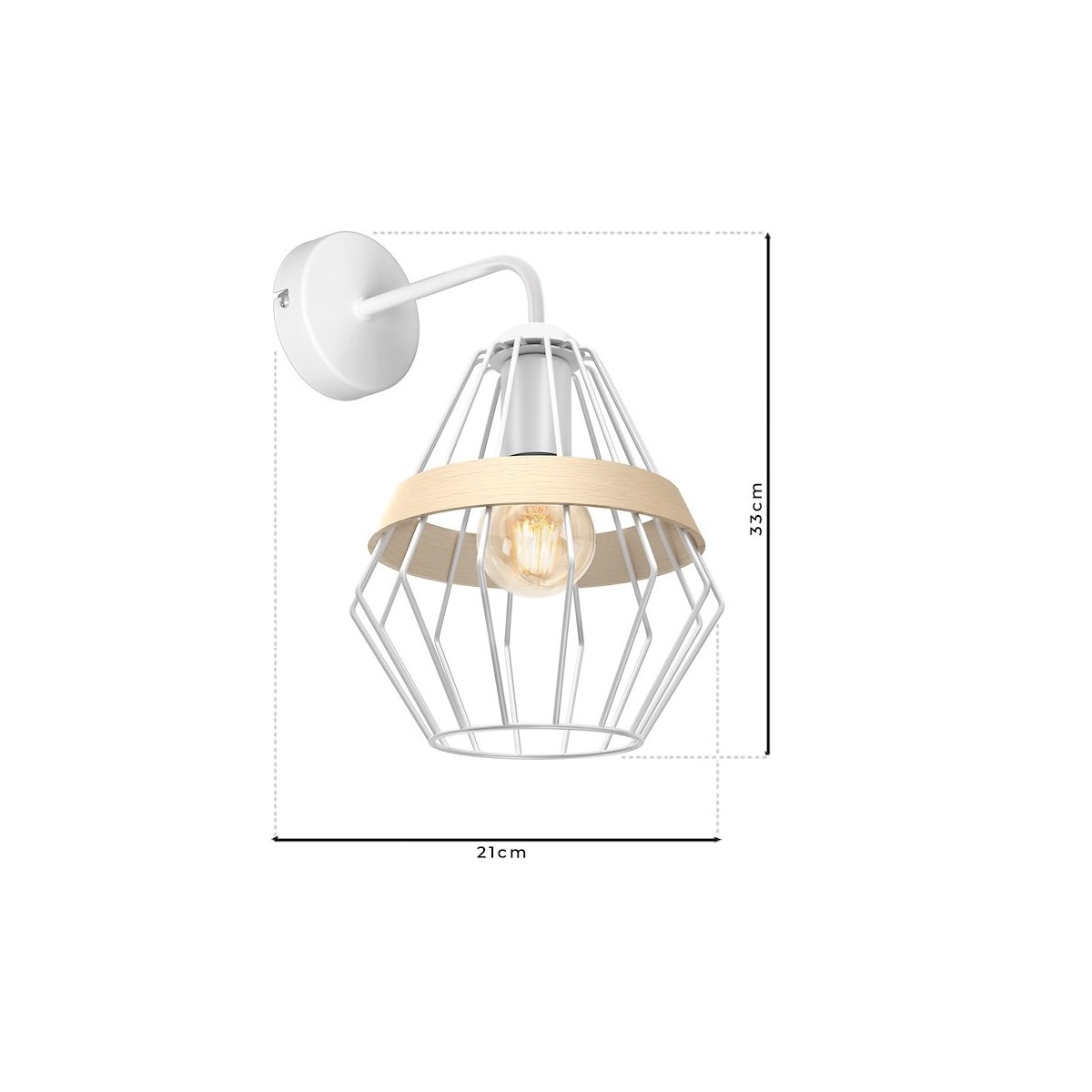 MiLagro Kinkiet Cliff 1xE27 Biały MLP5517