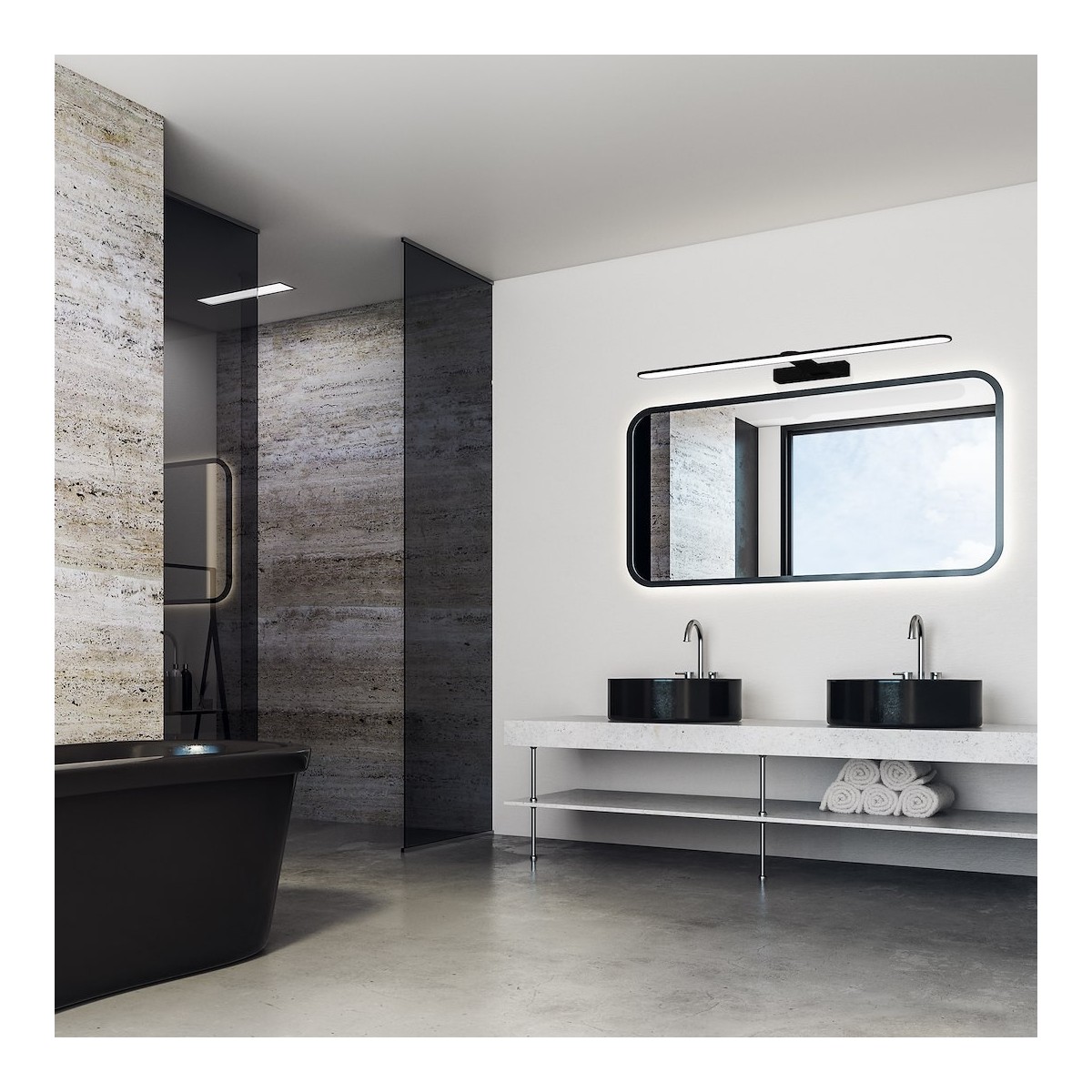 MiLagro Kinkiet SPLASH BLACK 60cm 12W LED ML5616