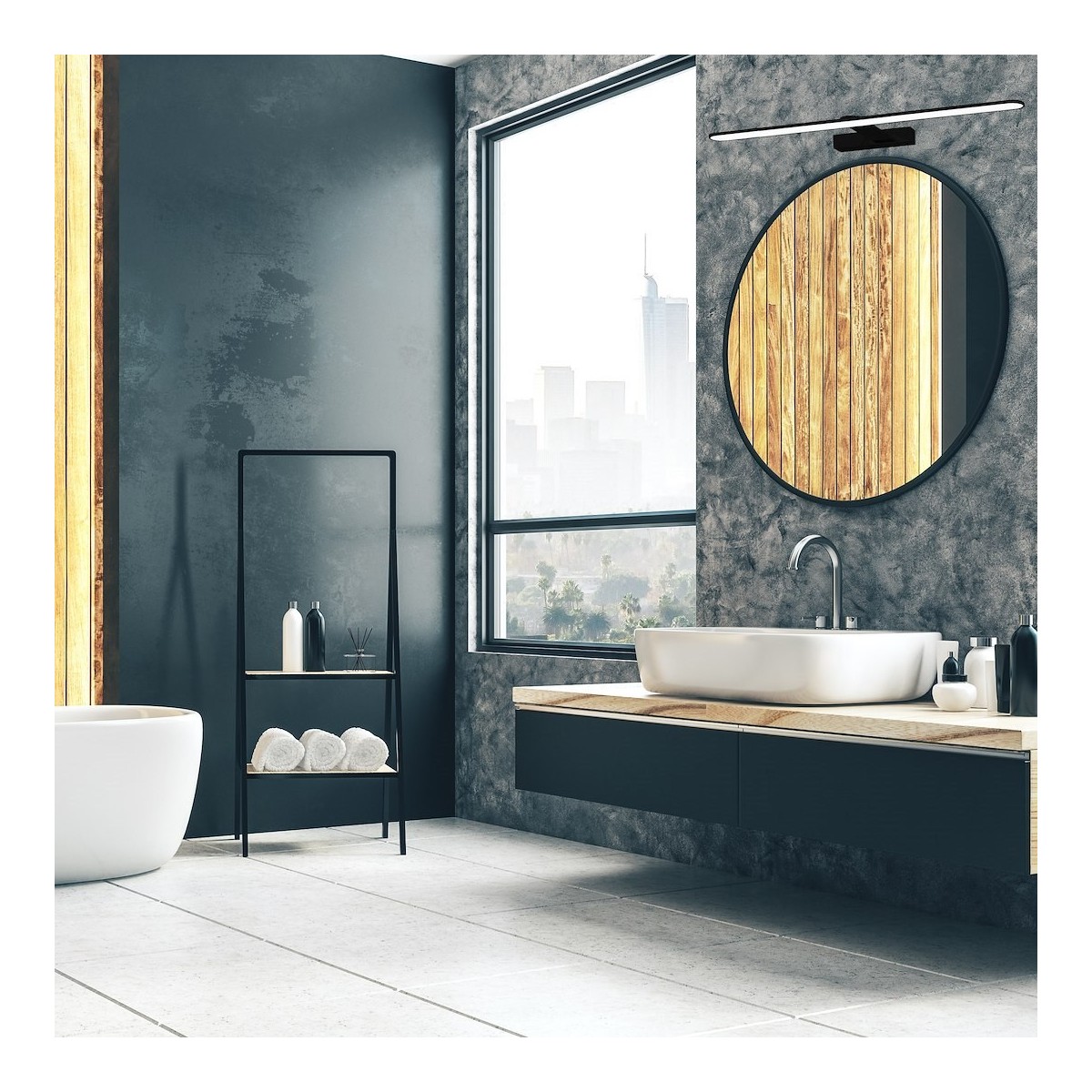 MiLagro Kinkiet SPLASH BLACK 60cm 12W LED ML5616