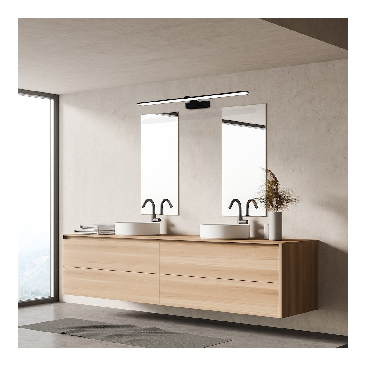 MiLagro Kinkiet SPLASH BLACK 60cm 12W LED ML5616