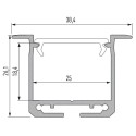 MiLagro PROFIL ALUMINIOWY SREBRNY TYP K 2m + KLOSZ MLECZNY, SPRĘŻYNA MONTAŻOWA EKPR7559