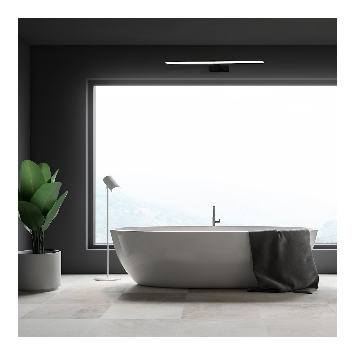 MiLagro Kinkiet SPLASH BLACK 80cm 16W LED ML5723