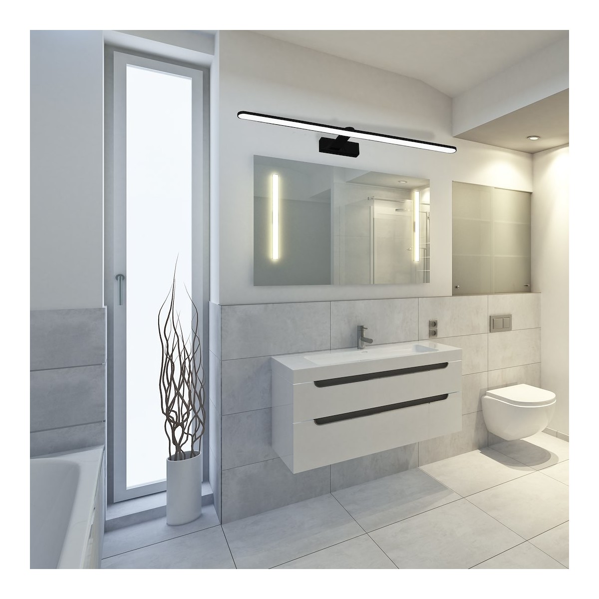 MiLagro Kinkiet SPLASH BLACK 100cm 21W LED ML5725