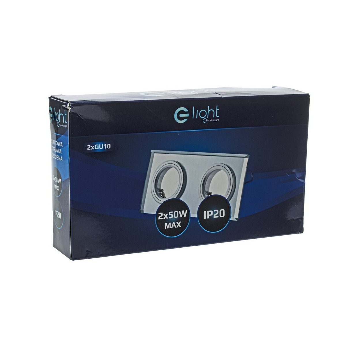 MiLagro Oczko sufitowe szklane KWADRATOWE 2xGU10 Kolor: SREBNY EKOS919